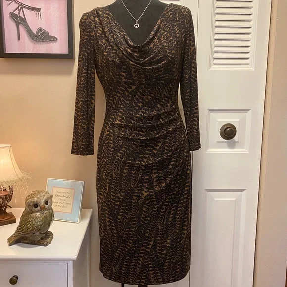 Lauren Ralph Lauren | Dresses | Ralph Lauren Cowl Neck Sheath Jersey Dress  | Poshmark